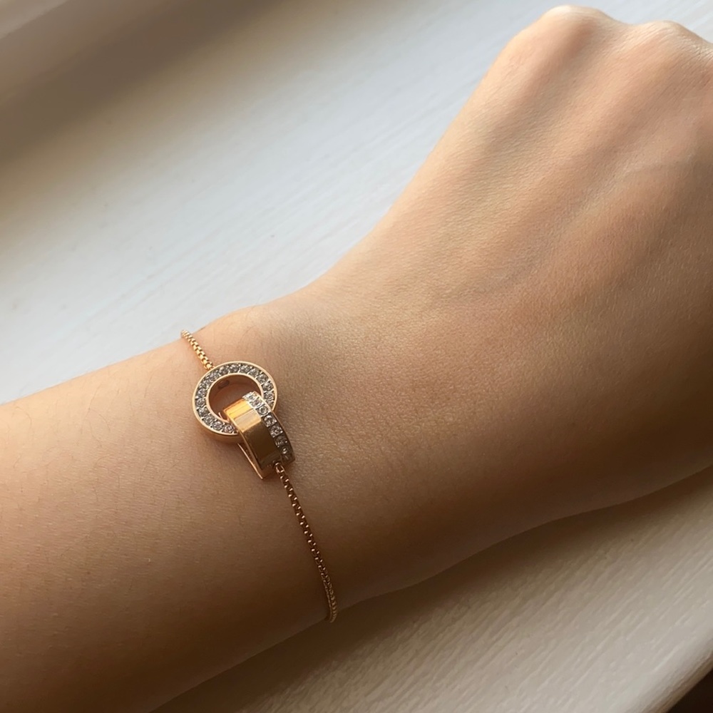 Swarovski rose gold adjustable bracelet